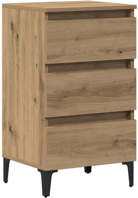 vidaXL Nachttisch in Artisan-Eiche mit Metallbeinen, Braun, B/T/H: 40 x 35 x 69 cm - Bild 1
