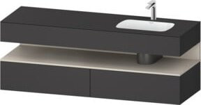 Duravit Einbauwaschtisch-Möbel-Set Qatego in Schwarz, B/T/H: 160 x 50 x 60 cm - Bild 1