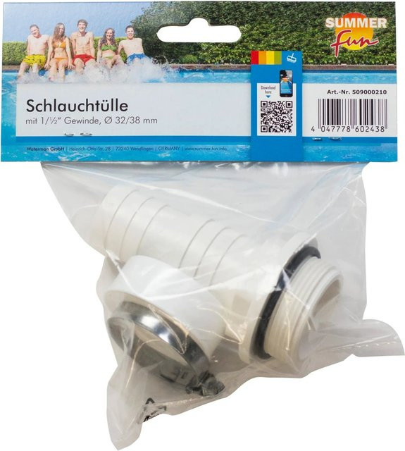 Summer Fun Schlauchtülle aus Kunststoff mit Gewinde Ø 32 mm / Ø 38 mm (1 1/2 Zoll) - Bild 1