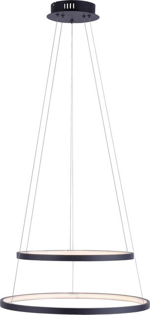 Just Light LED-Pendelleuchte Circle in Anthrazit und Weiss, kreisrund, Durchmesser: 50 cm, Höhe: 120 cm - Bild 1