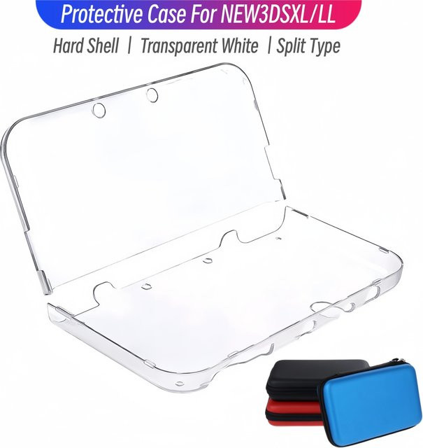 Transparente Schutzhülle für Nintendo 3DS XL und 3DS LL inklusive Aufbewahrungstasche in Schwarz - Bild 1