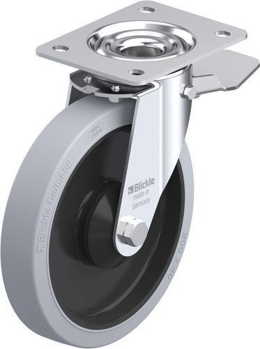 Blickle Lenkrolle mit Feststeller 850262 LE-POEV 201KA-ST-SG, Rad-Durchmesser: 200 mm, Tragfähigkeit: 300 kg, Farbe: Grau/Schwarz - Bild 1
