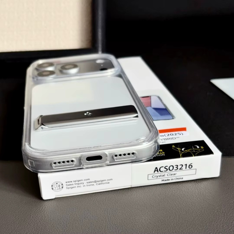 Spigen Ultra Hybrid Schutzhülle für iPhone in Transparent mit Klappständer und Schutzabdeckung - Bild 6