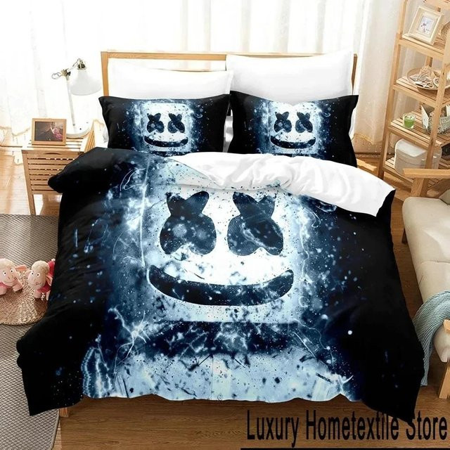 Bettwäscheset Marshmallow DJ mit 3D-Druck von Binchi Outdoor Product, Farbe Schwarz, B/H: 264 x 228 cm - Bild 1