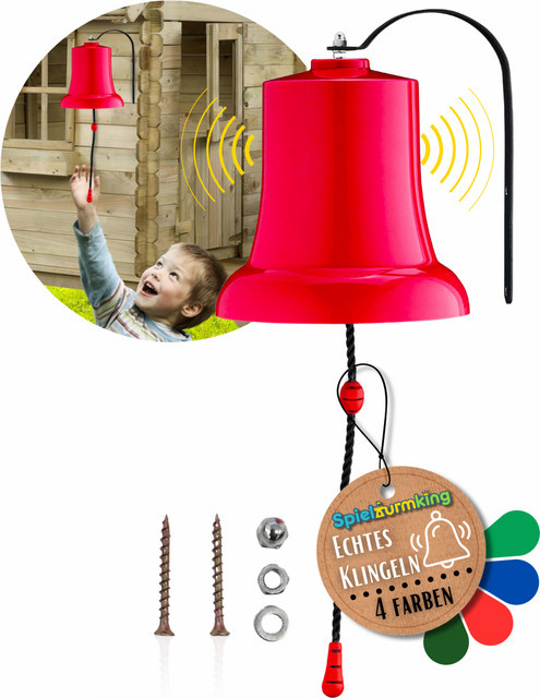 Spielturmking Schiffsglocke FELIX, Spielturm Zubehör, mit echtem Geräusch, Rot - Bild 1
