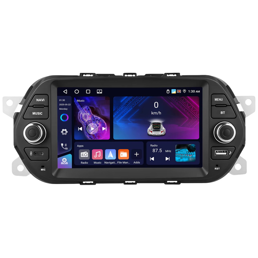 Podofo Android Autoradio mit GPS Navigation, Wireless CarPlay und 4G WIFI für FIAT TIPO EGEA 2015-2017, Schwarz - Bild 6
