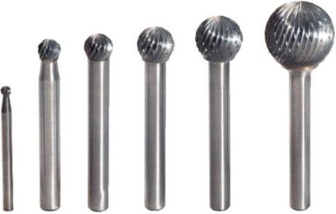 KS Tools HM Kugel-Frässtift Form D in Silber, Durchmesser: 3 mm, Länge: 38,5 mm - Bild 1