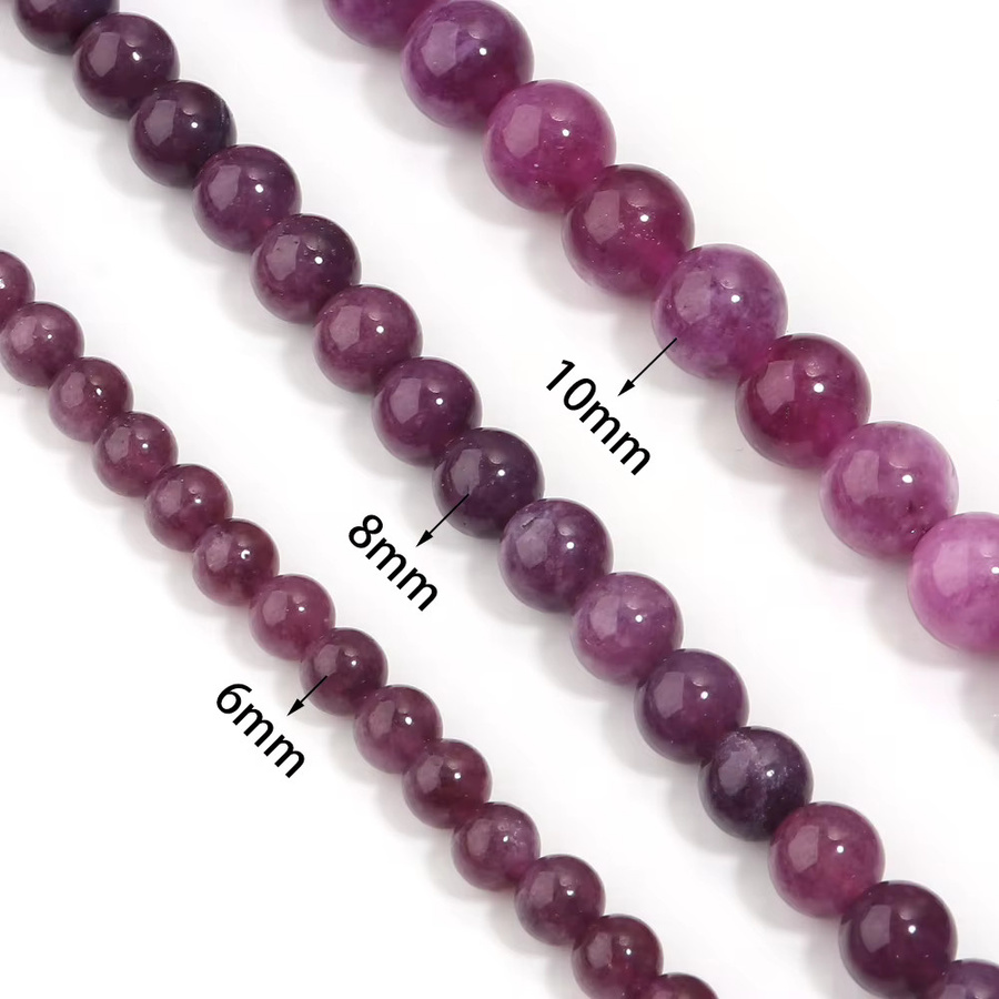 louleur Amethyst Perlen, rund, 6/8/10mm, Unisex - Bild 2
