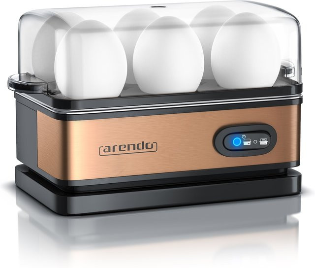 Arendo Eierkocher 6-fach aus Edelstahl mit Warmhaltefunktion in Orange/Multicolor, 400 W - Bild 1