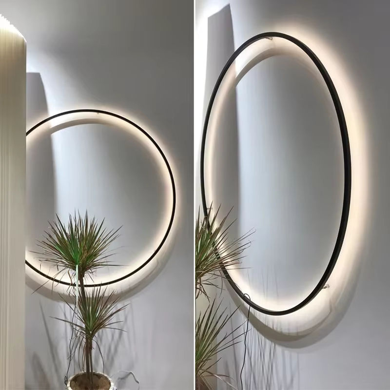 Xiuxiu LED Wandleuchte im nordischen Design mit rundem Ring, USB-Betrieb, Schwarz oder Weiß - Bild 3