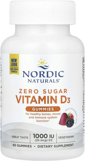 Nordic Naturals Vitamin D3 Fruchtgummis Waldbeere zuckerfrei 60 Stück - Bild 1