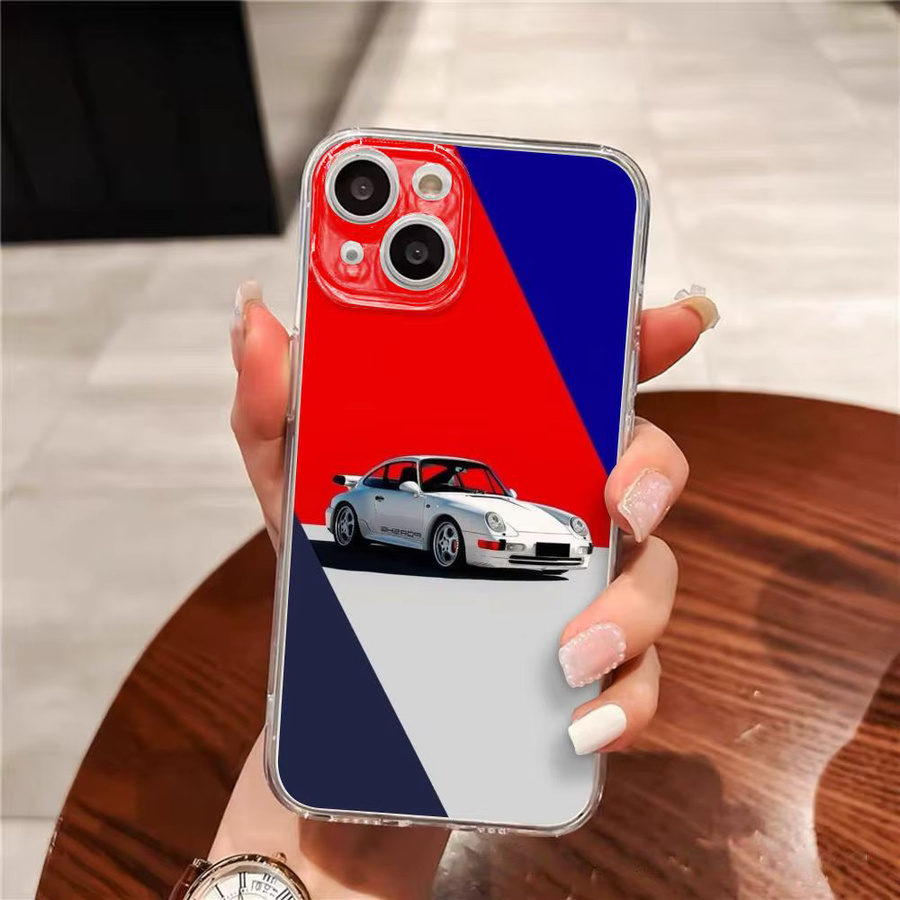 Porsche Cartoon Handyhülle für iPhone 17/16/15/14/13/12/11 Pro Max – Transparente TPU MagSafe Hülle mit Linsenschutz und schlankem Design - Bild 4