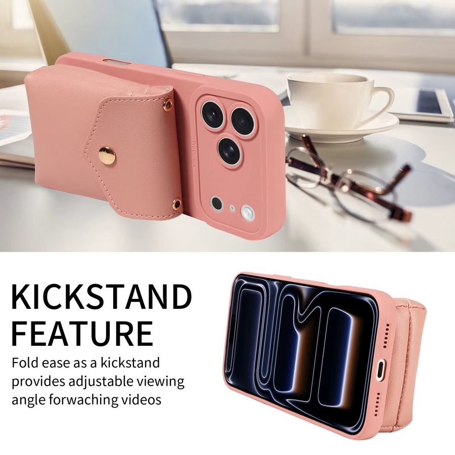 Sturzsichere Leder-Handyhülle für Samsung Android Smartphones mit Kartenfächern und Bargeldfach in Schwarz oder Pink - Bild 3