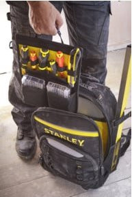 Stanley Essential Werkzeugrucksack mit Teleskopgriff Schwarz Gelb - Bild 2