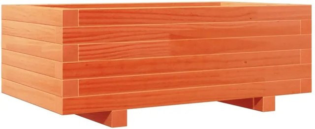 vidaXL Pflanzkübel aus Massivholz Kiefer in Wachsbraun, B/T/H: 70 x 40 x 26,5 cm - Bild 1