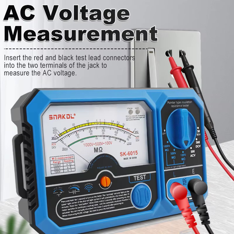 SNAKOL Analog Multimeter Universal Meter mit Zeigeranzeige für AC/DC Spannung, Strom und Widerstand in Blau - Bild 2