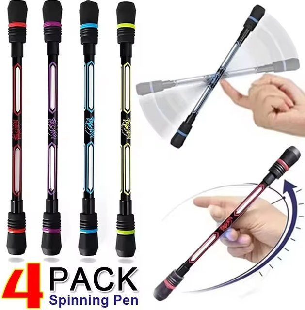 Spinning Pen Set als Rollender Fingerstift und Gaming-Trickstift zur Stressbewältigung in Schwarz, Gelb und Multicolour - Bild 1