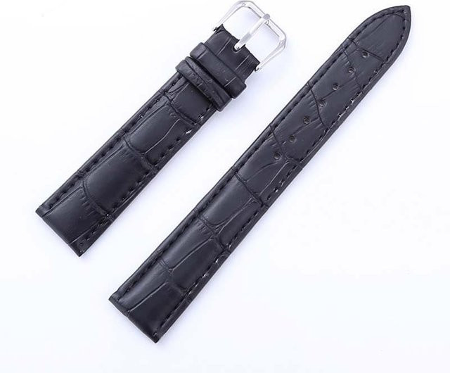 LOULOUAVO Uhrenarmband Leder, 18 mm, Schwarz, Unisex - Bild 1