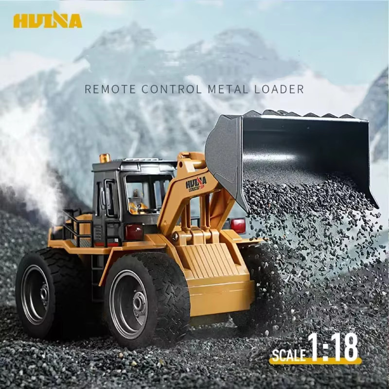 HUINA 1560 RC Bulldozer Modell im Maßstab 1:18, gelber ferngesteuerter Traktor aus Metall für Engineering-Spielzeuge - Bild 4