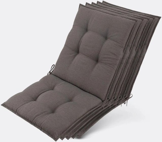 Beautissu 5er Set Sun-NL Niederlehner Auflagen aus Polyester in Taupe, B/T/H: 105 x 50 x 8 cm - Bild 1