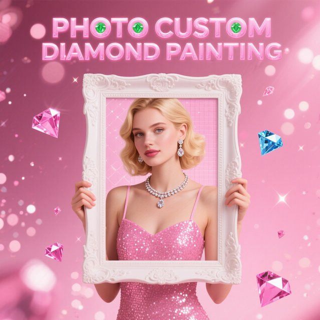 HUACAN Diamantmalerei Set mit individuellem Foto als DIY Mosaik-Bild in Multicolor mit Full Square Steinen - Bild 1