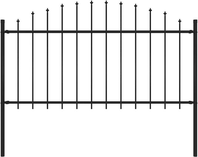 vidaXL Gartenzaun aus Stahl mit Speerspitze in Schwarz, B/H: 181 x 150 cm - Bild 1