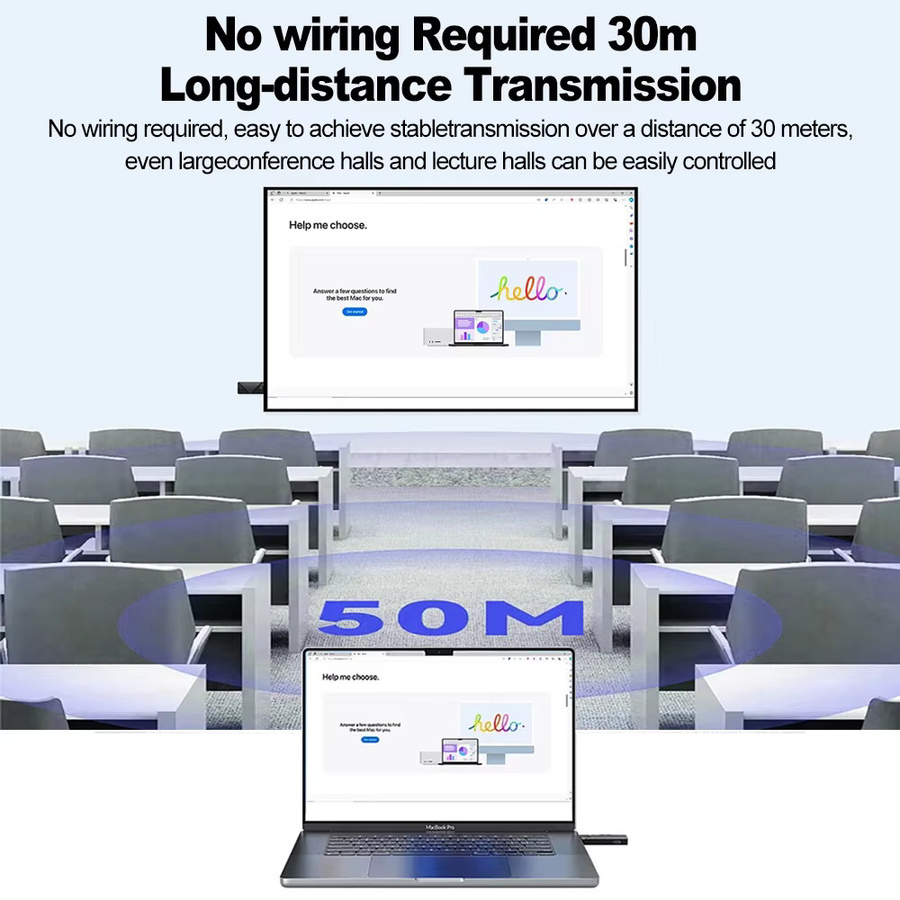 Kebidumei Kabelloser HDMI Video Sender und Empfänger Extender Adapter Dongle in Schwarz für TV, Monitor und Projektor - Bild 4