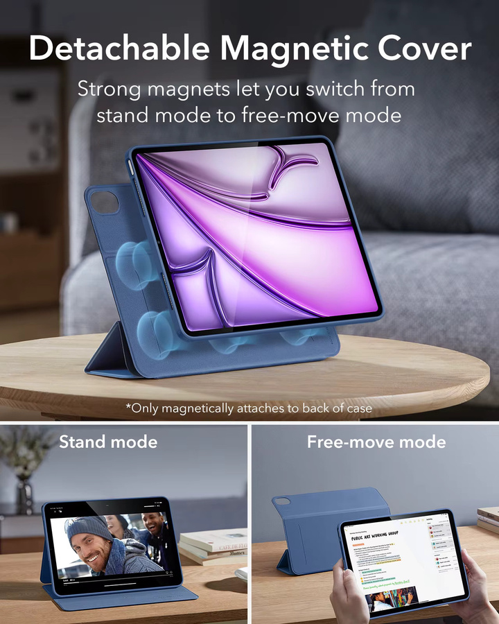 ESR Magnetische Hülle für iPad Pro 12.9 (6./5. Generation) und iPad Pro 11 Zoll (4./3./2./1. Generation) mit verstellbarem Ständer in Schwarz und Blau - Bild 3