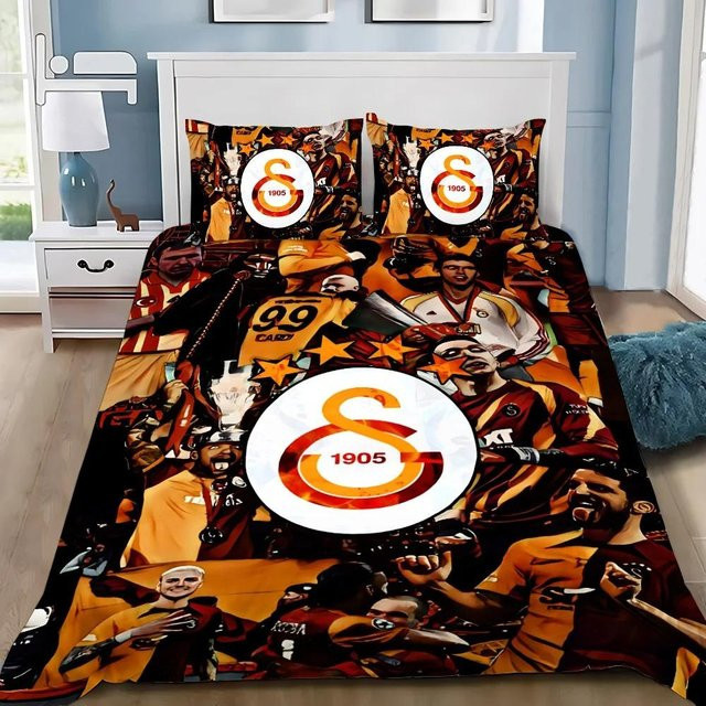 Binchi Fitness Galatasaray Bettwäsche-Set mit Logo, Orange, B/H: 135 x 200 cm - Bild 1