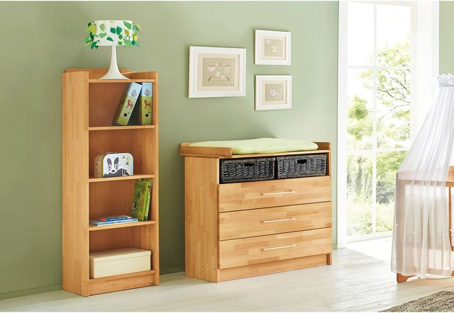 Pinolino Standregal Natura aus Buche in Braun und Beige mit höhenverstellbaren Einlegeböden, B/T/H: 52 x 41 x 159 cm - Bild 1