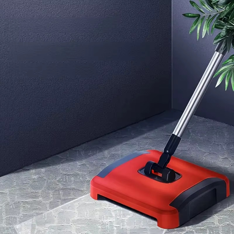 Untior Teppich Kehrmaschine Hand Push in Rot für Home Office zur Reinigung von Tierhaaren, Staub und Papier, B/T/H: 110 x 24 x 24 cm - Bild 2