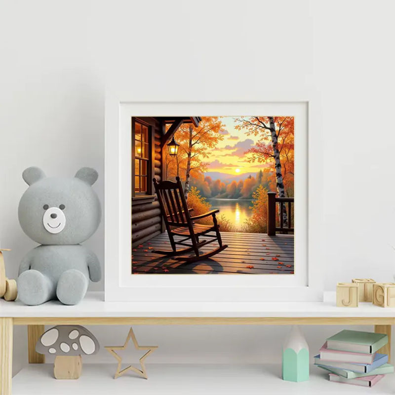 EverShine Diamant-Stickerei DIY Sonnenuntergang Landschaftsgemälde mit mehrfarbigen runden Vollquadrat-Diamanten zur Wanddekoration - Bild 3