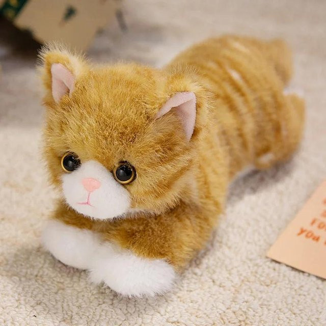 Yiran toy Katzen-Plüschtier, liegendes Kätzchen, 50cm, Braun - Bild 1