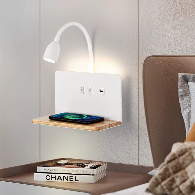 YooE Minimalistische Wandlampe in Weiß für Schlafzimmer, Wohnzimmer und Arbeitszimmer - Bild 2
