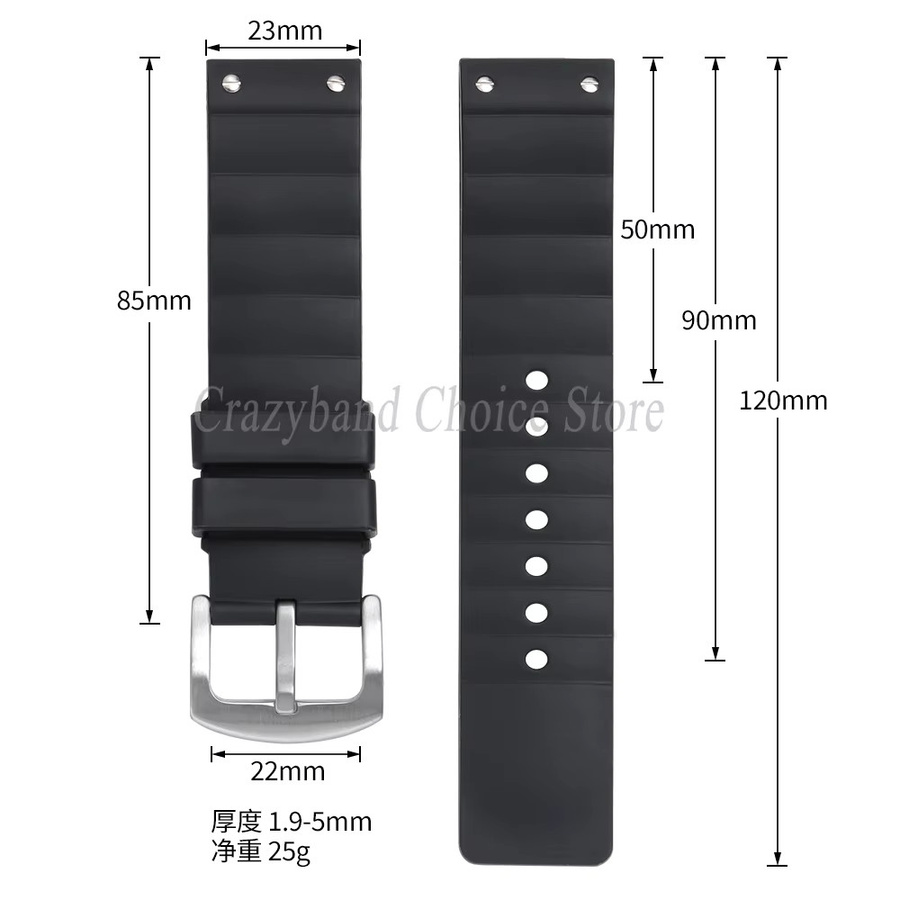 Uhrenarmband crazyband, Silikon, Schwarz, Unisex, 23 mm - Bild 3