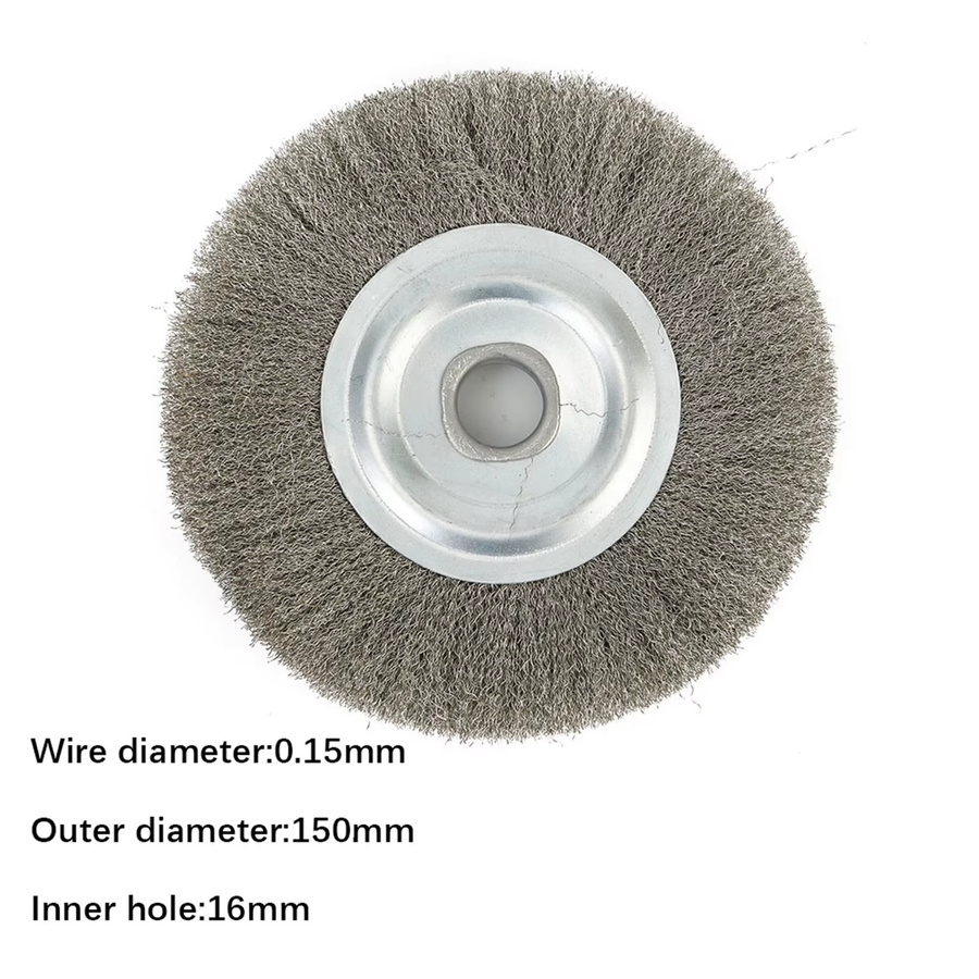 Vibratite Gewellte Edelstahl Drahtbürste für Winkelschleifer, 6 Zoll, Farbe Silber, Lochdurchmesser: 16 mm - Bild 2