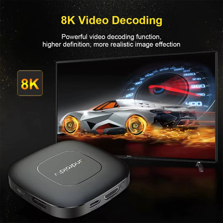 Android 16 T1 Smart TV Box mit Allwinner H313 Prozessor, 8GB RAM, 128GB ROM, Dual-Band WiFi und Bluetooth 5.4, Schwarz - Bild 2