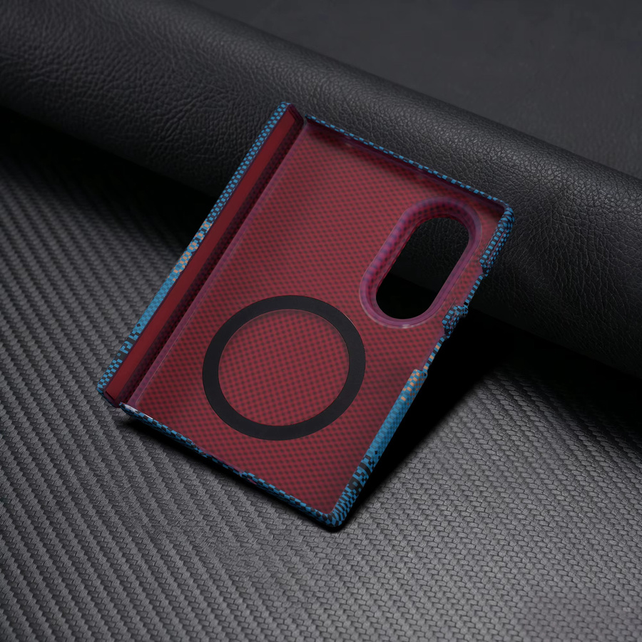 Carbonfaser Hartschalenhülle mit MagSafe-Schutz und mittlerem Scharnier für Samsung Galaxy Z Fold 8 Ultra, Z Fold 8, Z Fold 7, Z Fold 6, Z Fold 5 in Blau - Bild 1