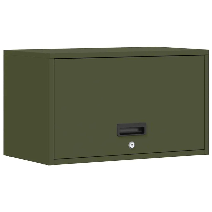 vidaXL Wandschrank für Garage und Werkstatt mit Gasdrucklift-Tür in Olivgrün, B/T/H: 60 x 35 x 33 cm - Bild 2