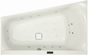 Hoesch Whirlpool Largo 3695 & Reviva II Power+Air rechteckig in Weiß/Verchromt mit reversiblem Motor und Air Jets - Bild 1