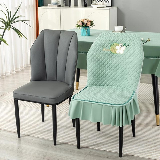 Universal gebogener Esszimmerstuhlbezug von Yiran Furniture aus Polyester, rutschfest und waschbar, Breite: 130 cm, Höhe: 180 cm - Bild 1