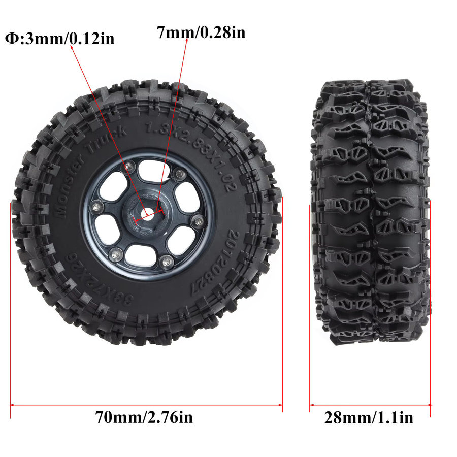 Hoocrawler Swamp Claw Gummiradreifen-Set, Zubehör, 1:18 - Bild 2