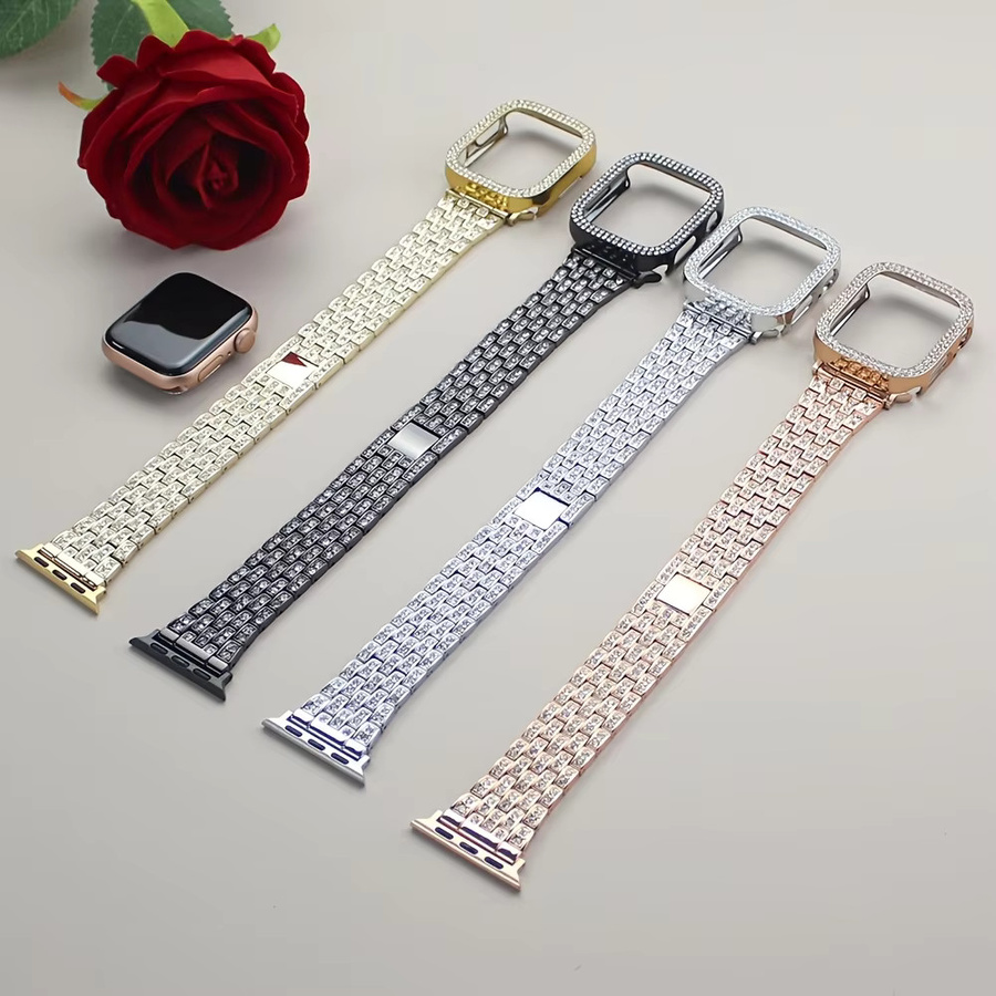 samusak Uhrenarmband und Gehäuse-Set Edelstahl, Diamant, Kristall, Silber - Bild 3