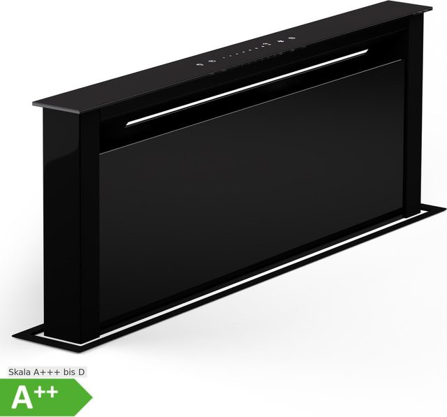Klarstein Royal Flush Eco 75 Downdraft Dunstabzugshaube Schwarz mit 714 m³/h Luftleistung, Breite: 75 cm, Energieeffizienzklasse A++ - Bild 1