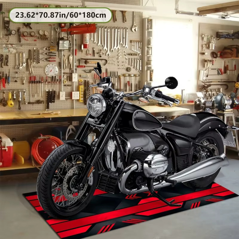 VIKAMA Cooler Motorrad-Teppich – Rutschfeste und langlebige Bodenmatte für den Flur und Motorrad-Parkplatz, B/T: 160 x 60 cm - Bild 3