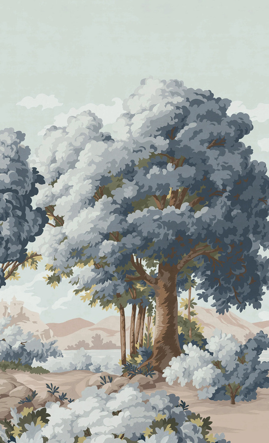 Isidore Leroy Wandtapete Vallée des Peintres Mural in Blau mit Natur- und Landschaftsmotiv, B/H: 500 x 260 cm - Bild 1