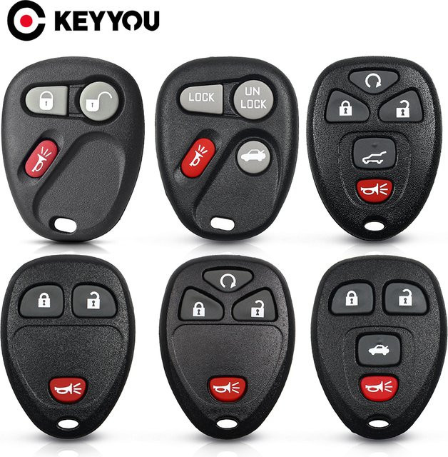 KEYYOU Smart Remote Auto Schlüssel Hülle für Buick Hummer H3, GMC und Chevrolet Colorado in Schwarz - Bild 1