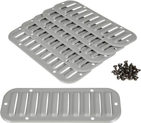 Schneider Electric NSYCAG317X91M Frontaustrittsgitter aus Metall, Grau, 5 Stück - Bild 1