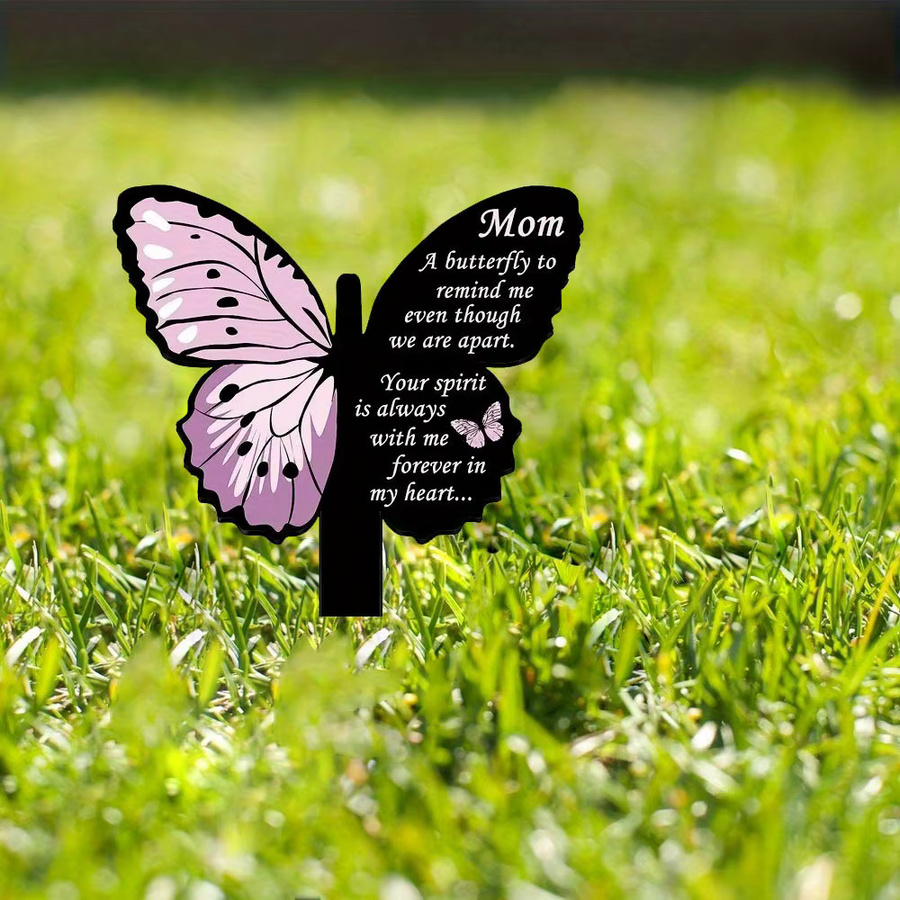 CIFbuy Schmetterling Gedenk-Gartenskulptur aus Eisen als wasserfeste Metall-Wandskulptur für den Außenbereich - Bild 3