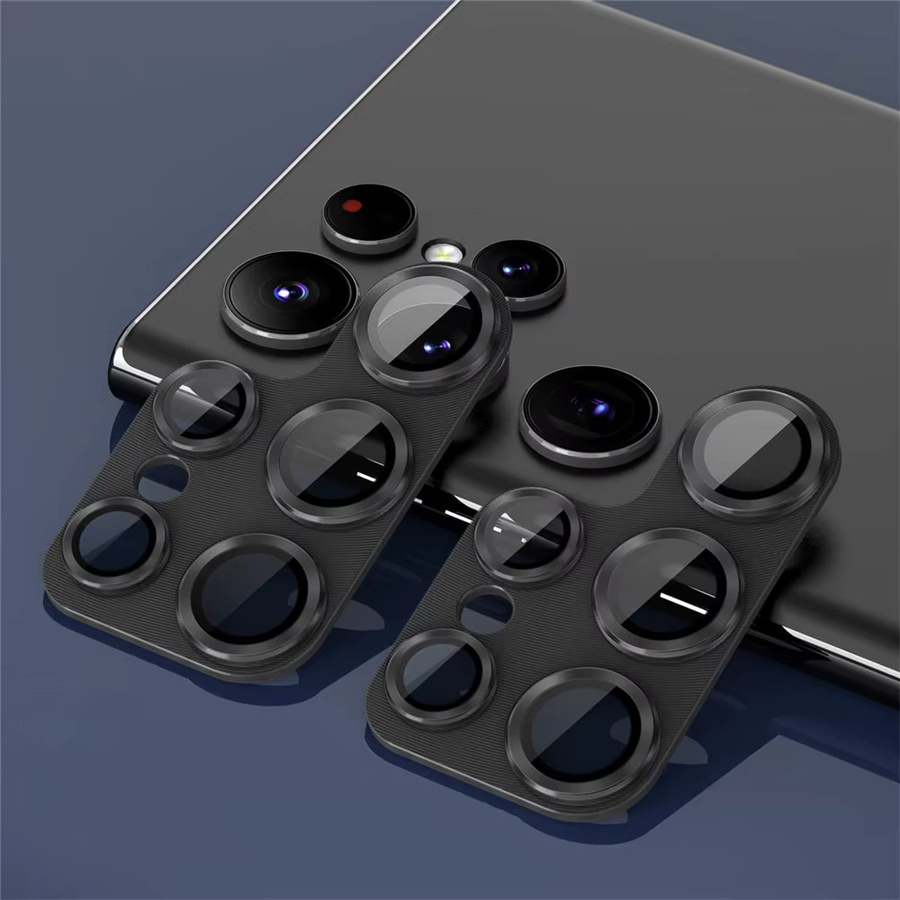Luxus Kamera Schutz Film aus Glas und Aluminium Legierung für Samsung Galaxy S24, S23 Ultra und S22 Plus 5G in Schwarz und Grün - Bild 2